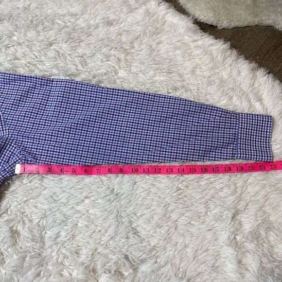 Hugo Boss Blue Checkered Mens Dress Shirt Size 16 / 41 Formal Button Down - Picture 8 of 9
